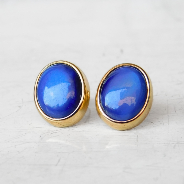 Szafiry gwiaździste w złocie - Kolczyki złote