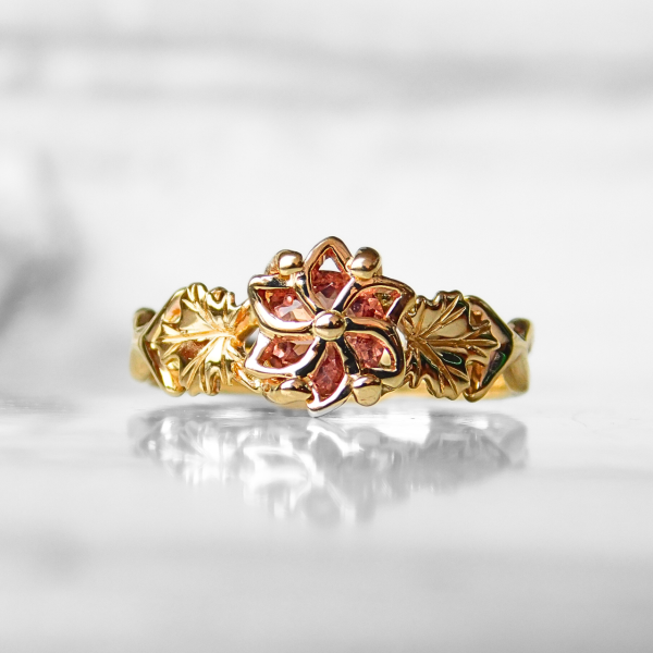 Pierścień Galadrieli - Złoty pierścionek z turmalinem