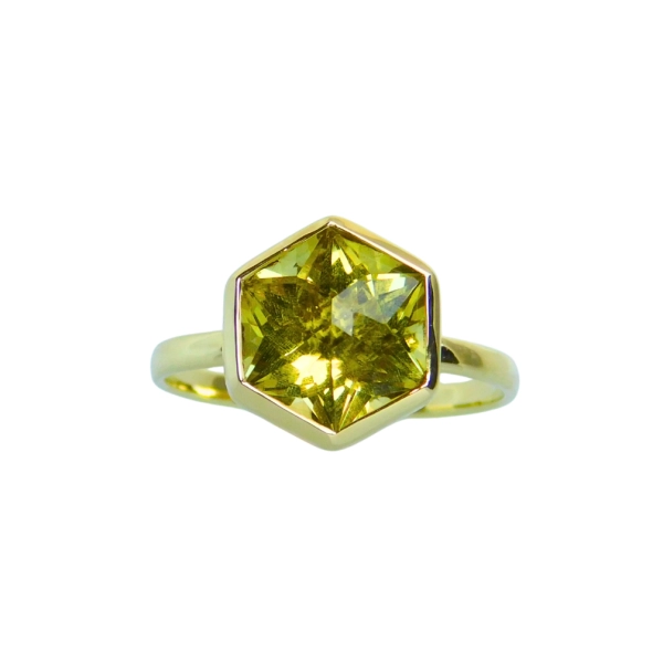 Hexagon - Cytryn 3.81 ct w złocie 